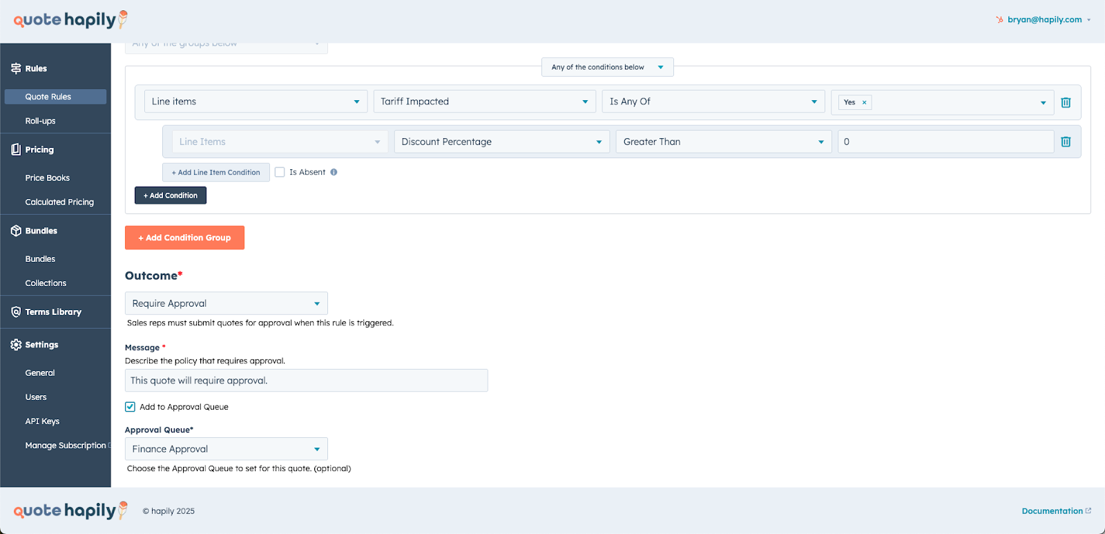 discount control tariffs
