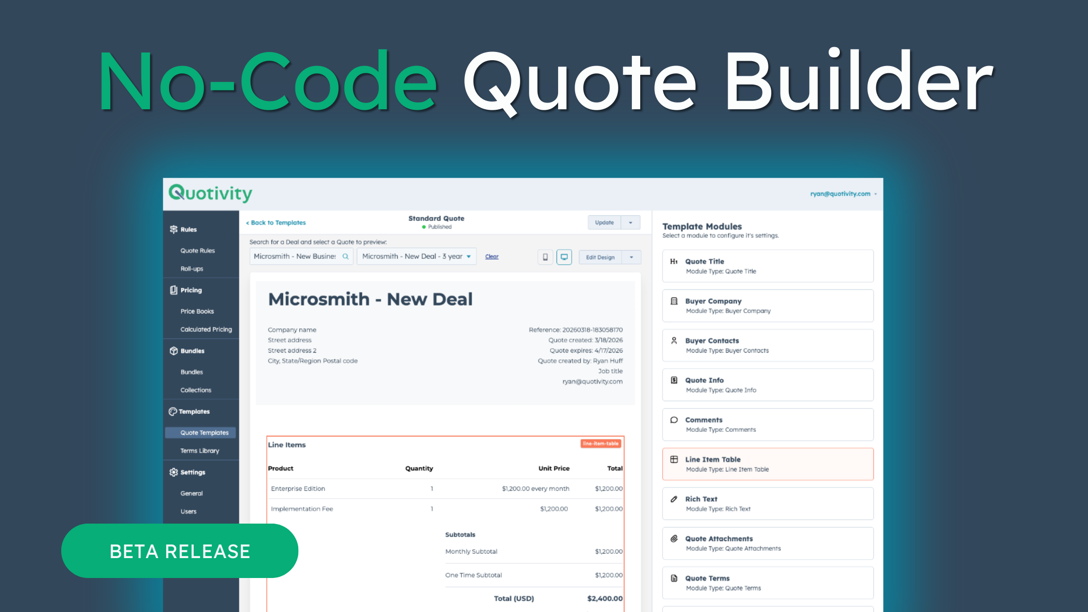 Introducing the Quotivity Template Designer (Beta)