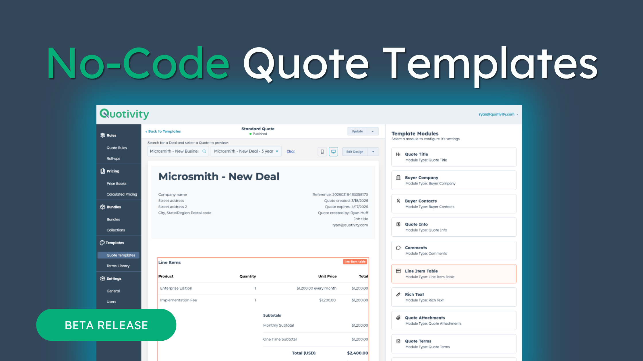 Introducing the Quotivity Template Designer (Beta)