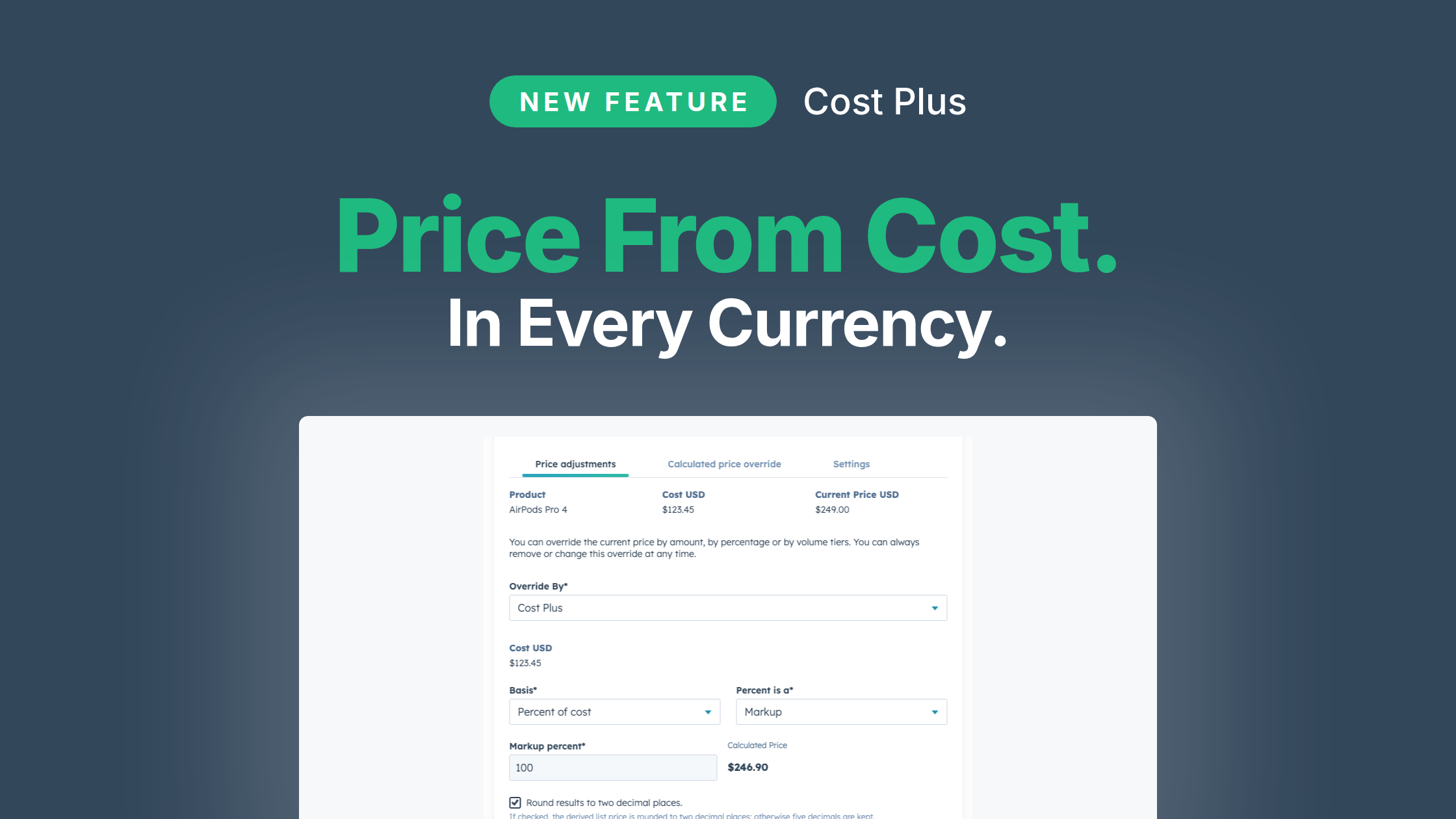 Price the quote from the cost you already have